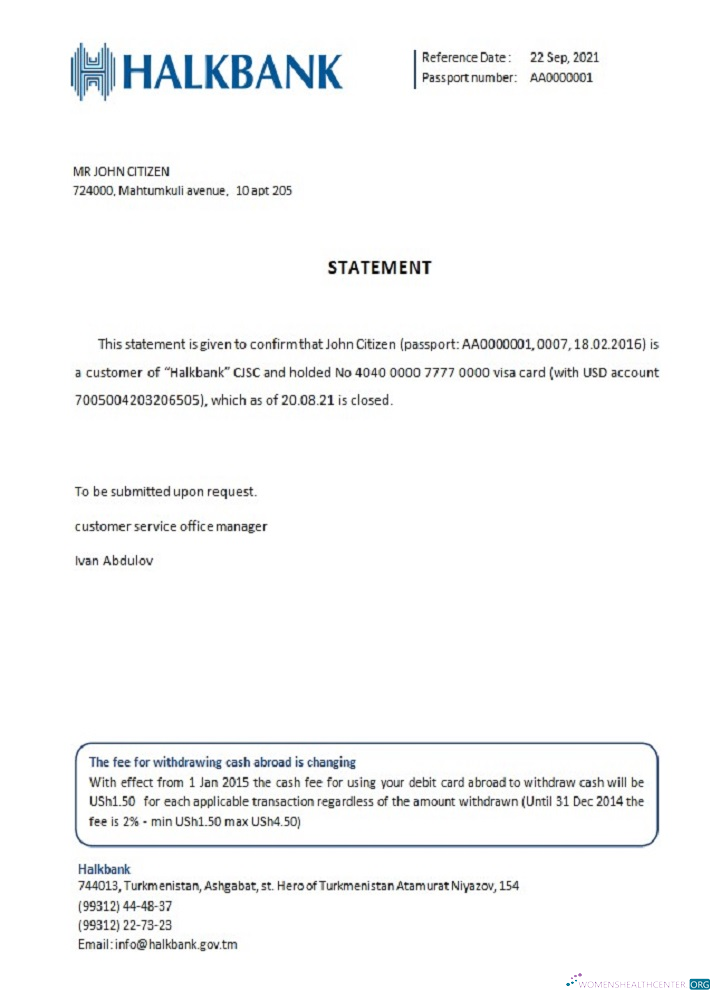 Download Turkmenistan Halkbank closure reference Photoshop template